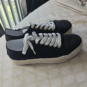 Black Canvas Espadrille Sneakers